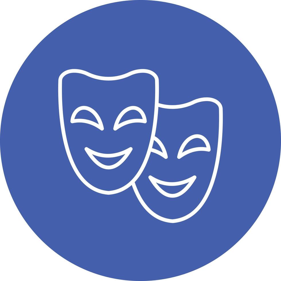 Theater Masks Line Circle Background Icon vector