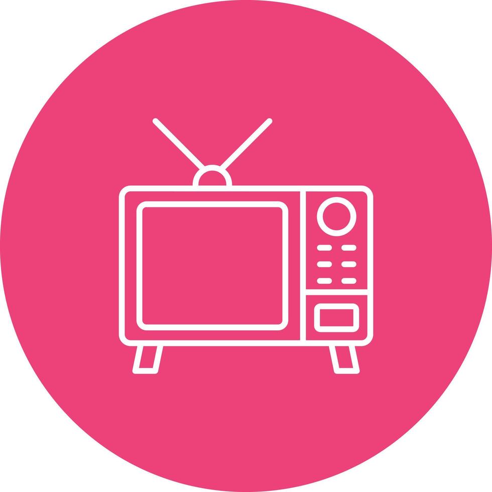 TV Line Circle Background Icon vector