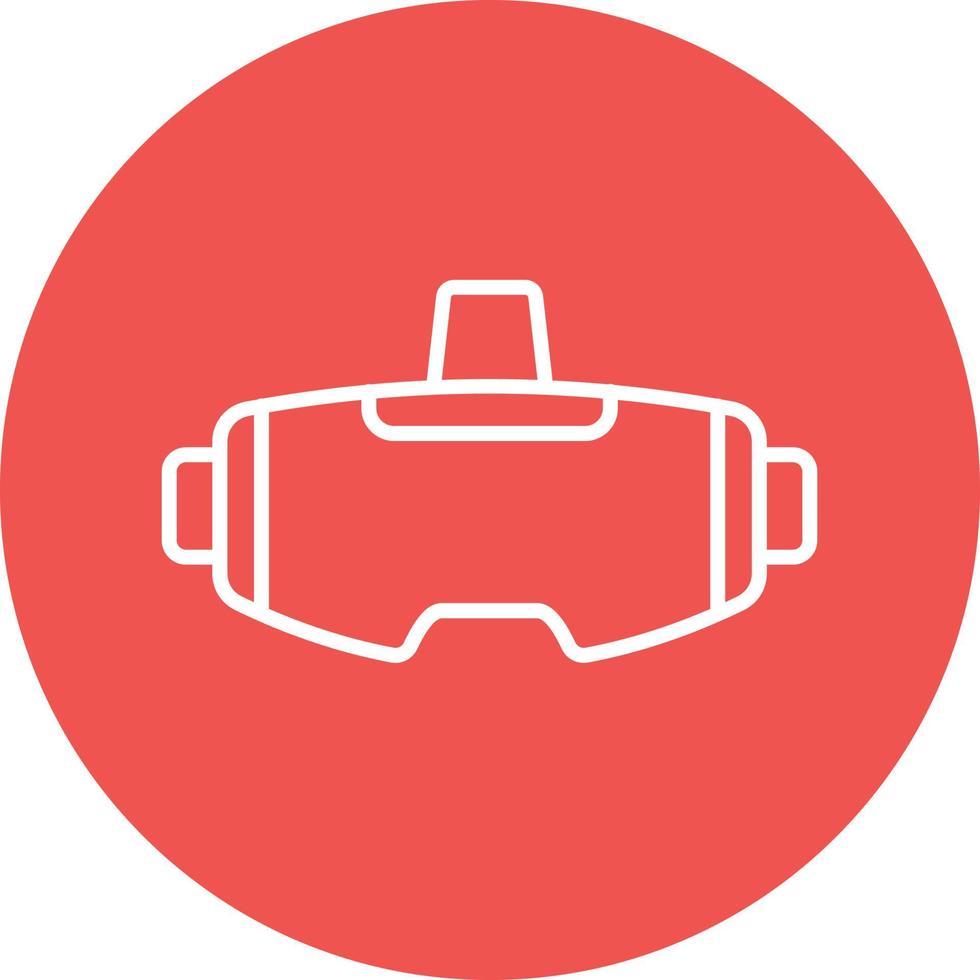 icono de fondo de círculo de línea vr vector