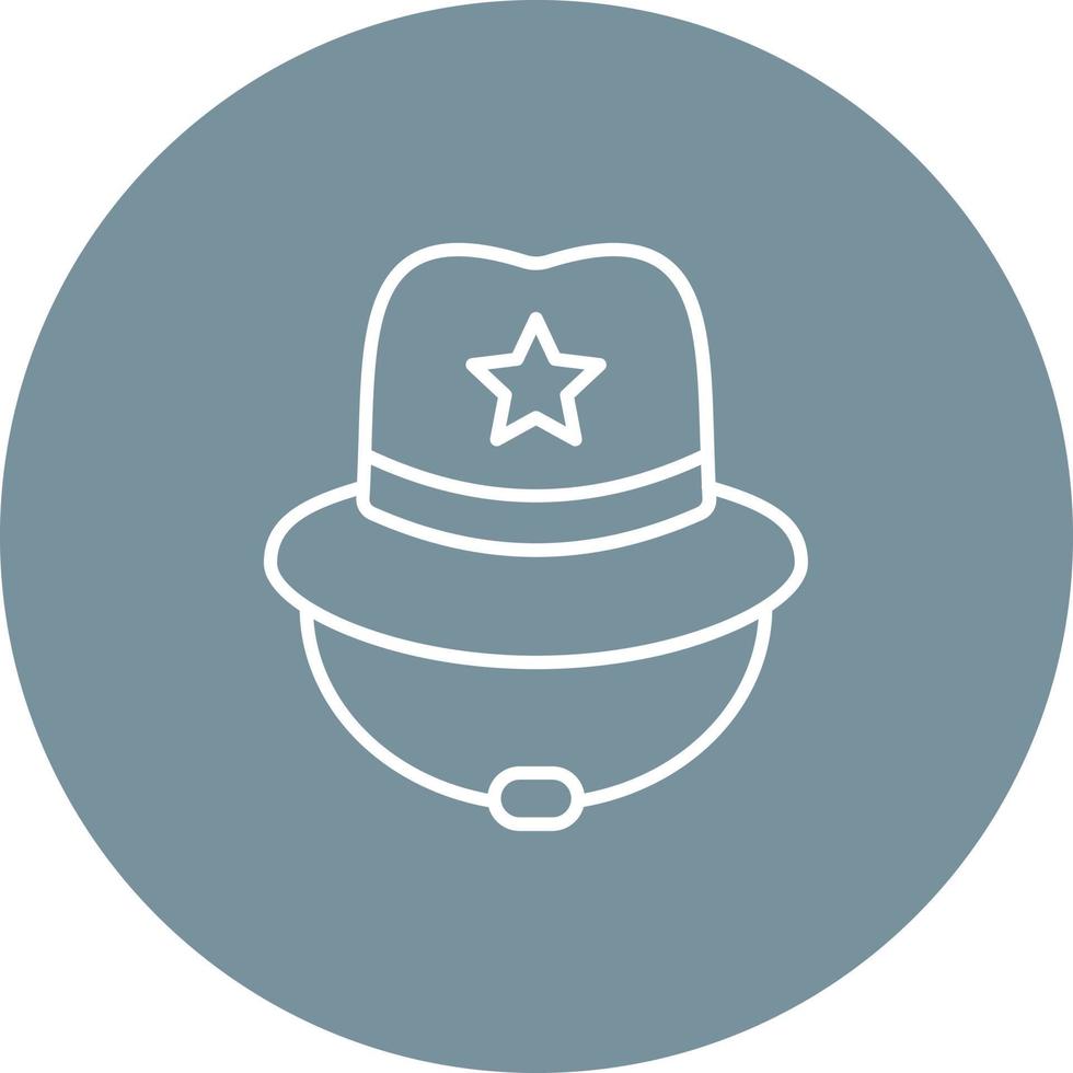 Cowboy Hat Line Circle Background Icon vector
