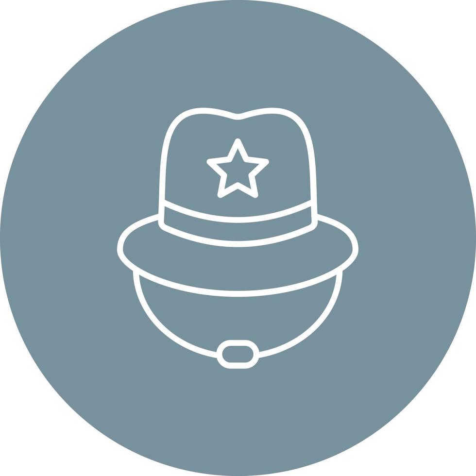 icono de fondo de círculo de línea de sombrero de vaquero vector