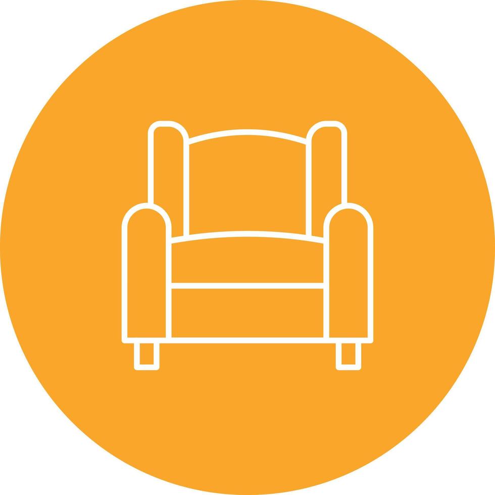 Cinema Sofa Line Circle Background Icon vector