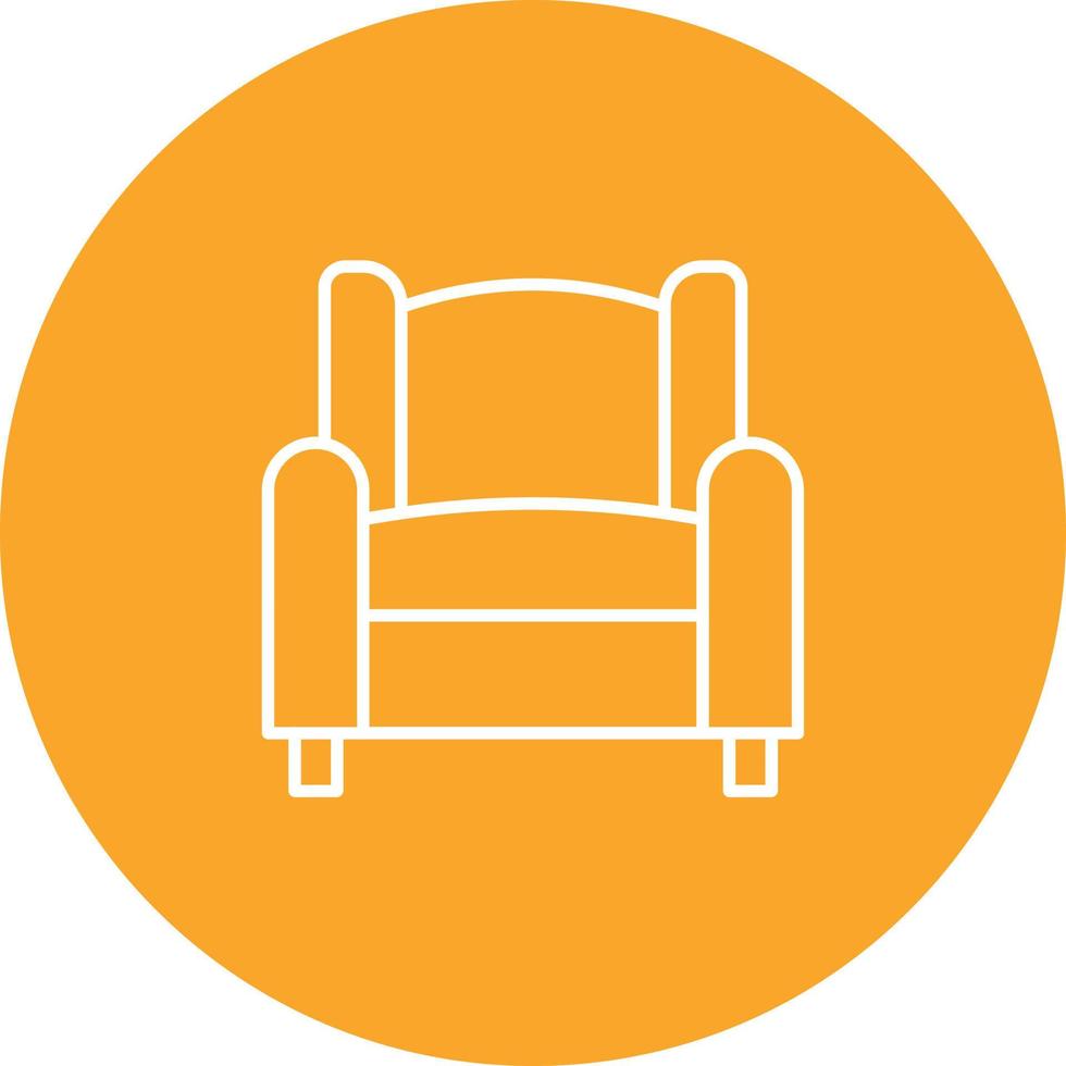 Cinema Sofa Line Circle Background Icon vector