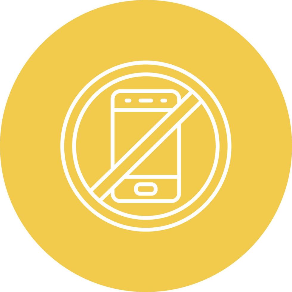 No Phone Line Circle Background Icon vector