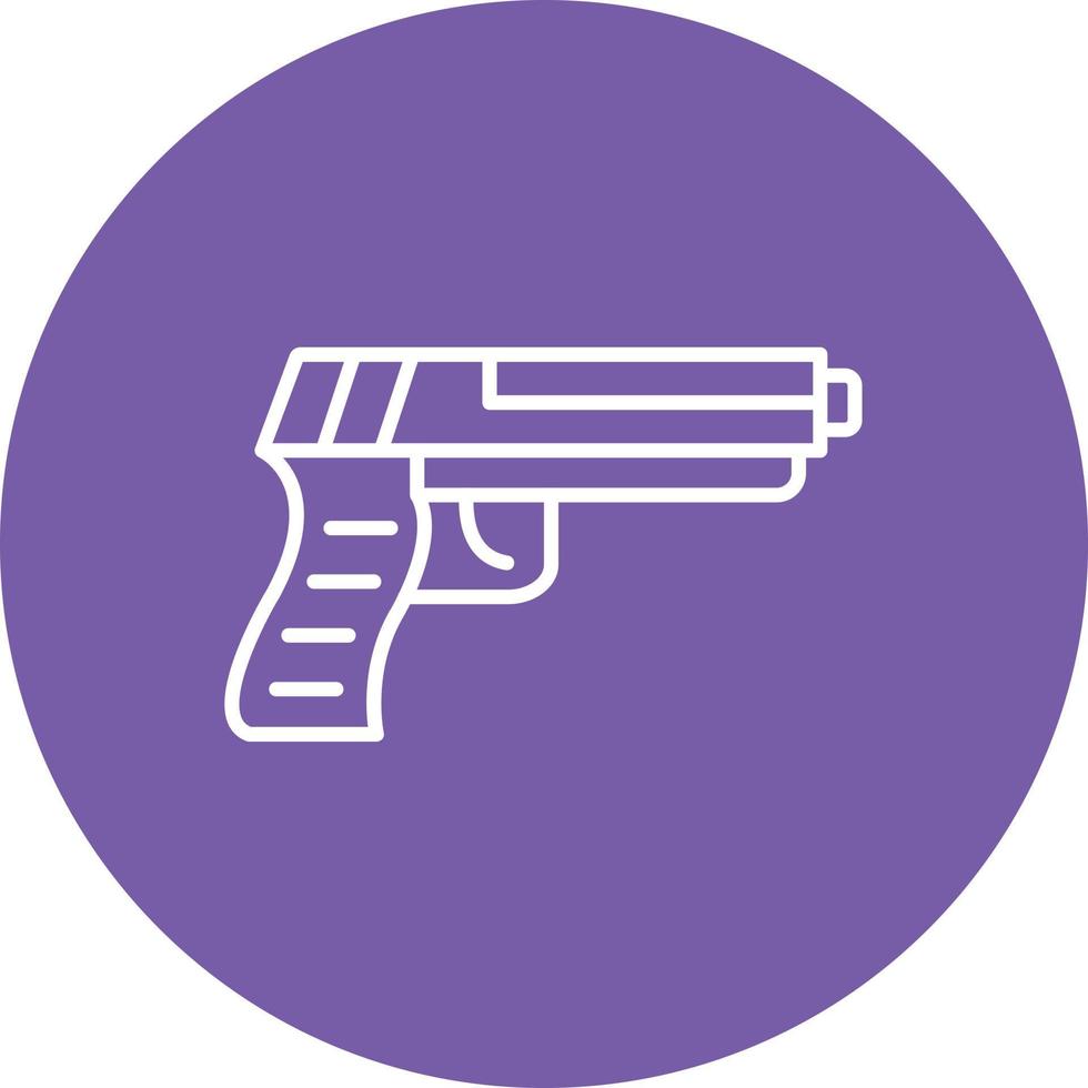 icono de fondo de círculo de línea de pistola vector