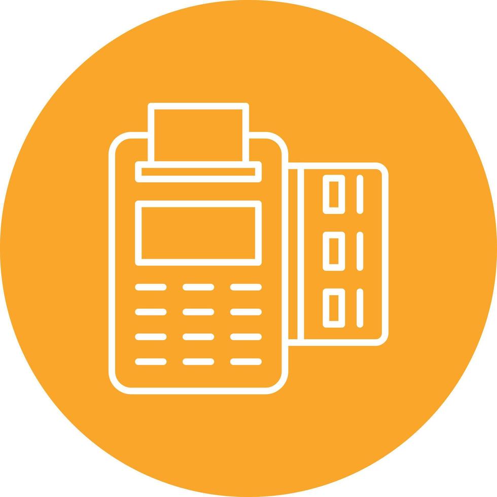 Pos Terminal Line Circle Background Icon vector