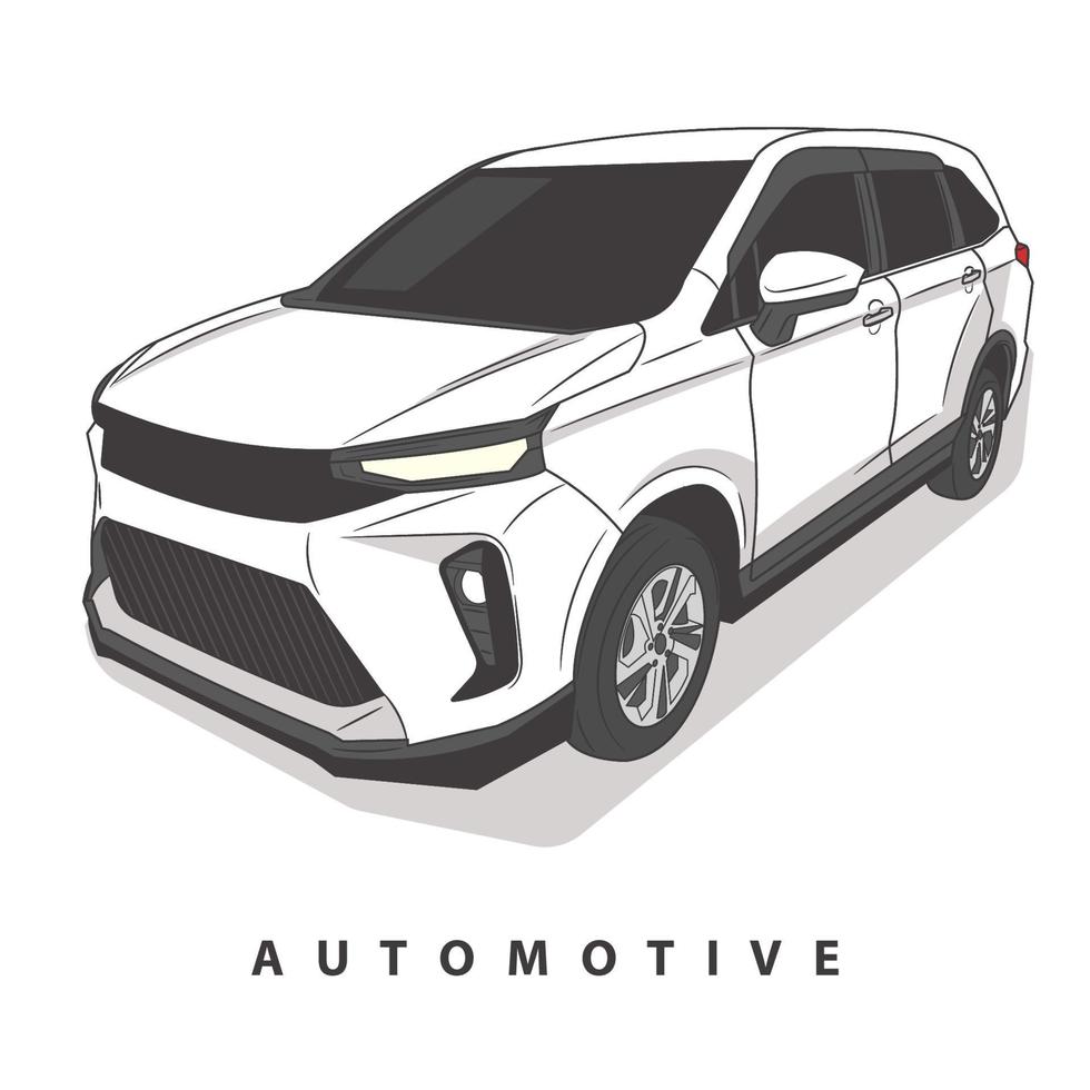 white suv car vector