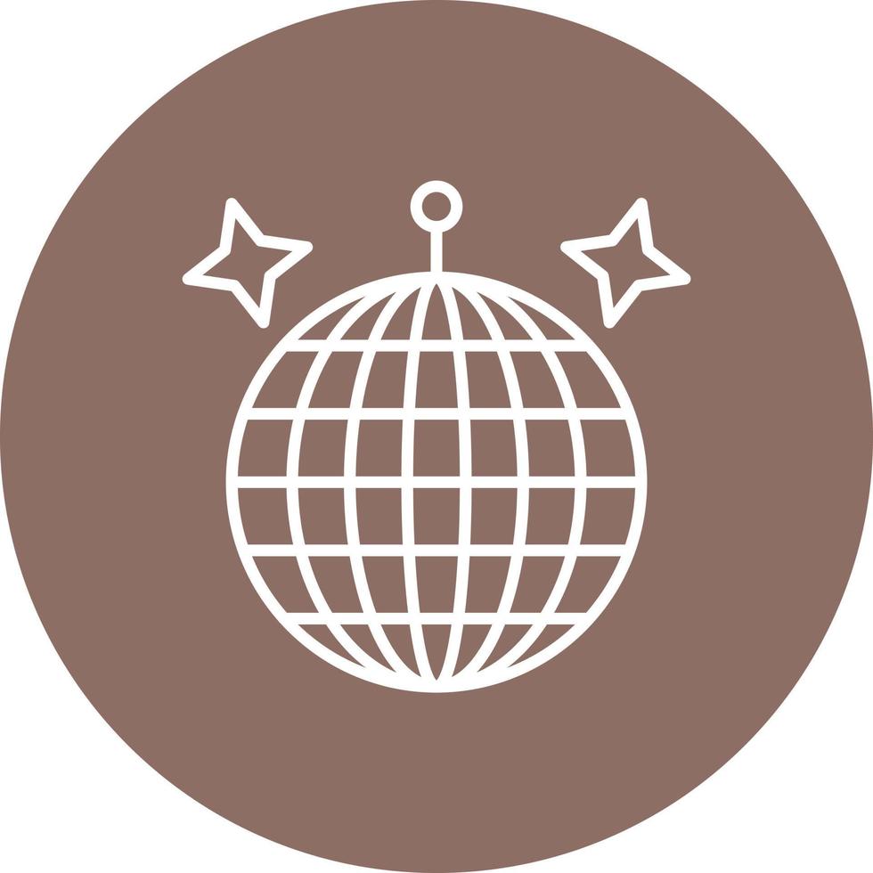 Disco Ball Line Circle Background Icon vector