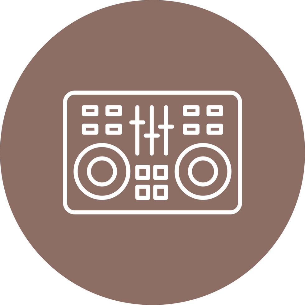 DJ Mixer Line Circle Background Icon vector