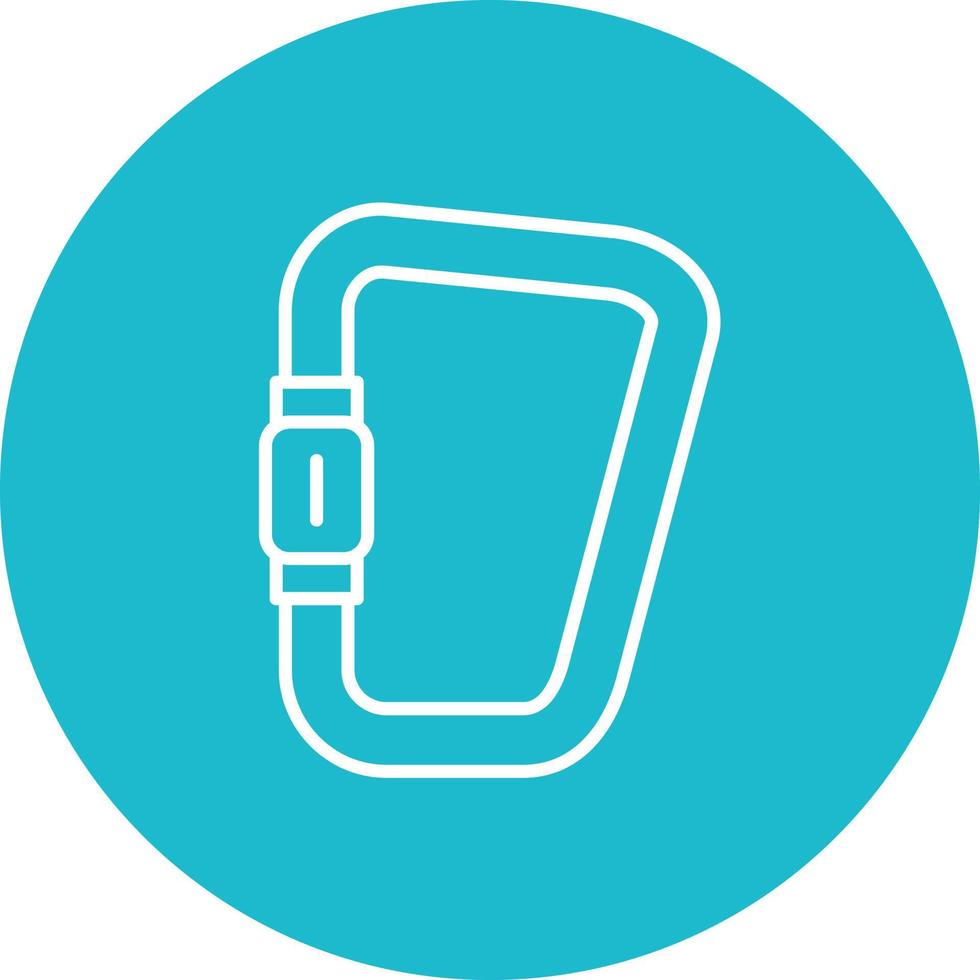 Carabiner Line Circle Background Icon vector