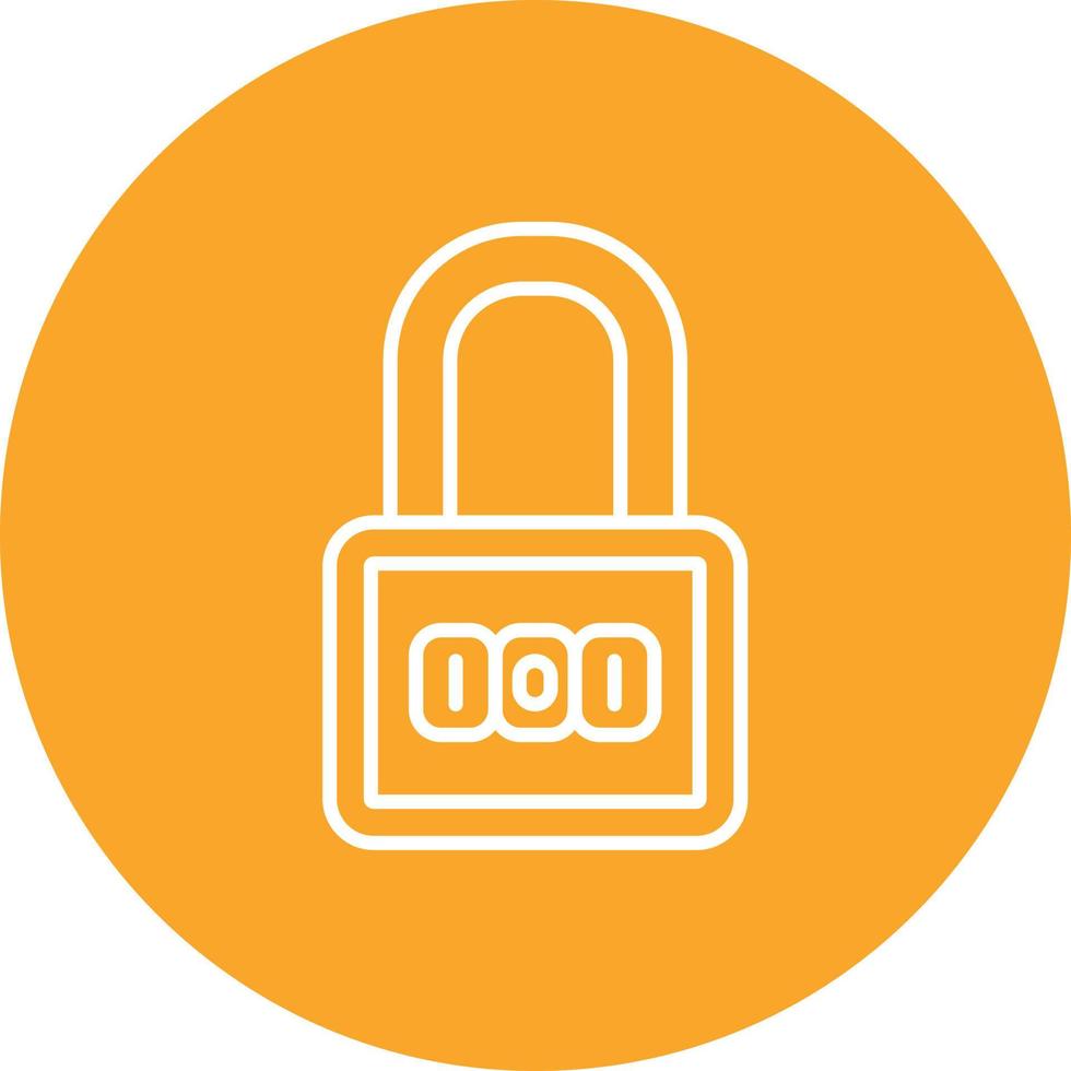 Number Padlock Line Circle Background Icon vector