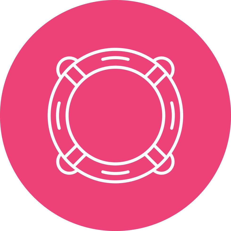 Lifebuoy Line Circle Background Icon vector