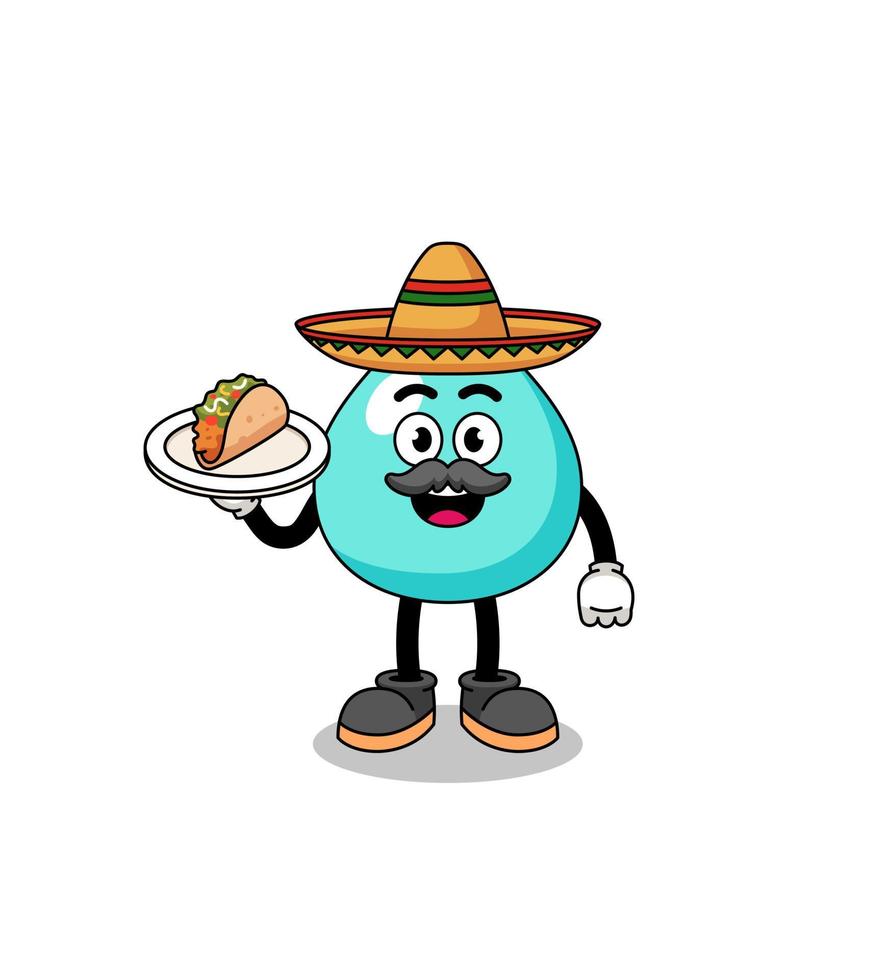 Character cartoon of water as a mexican chef vector