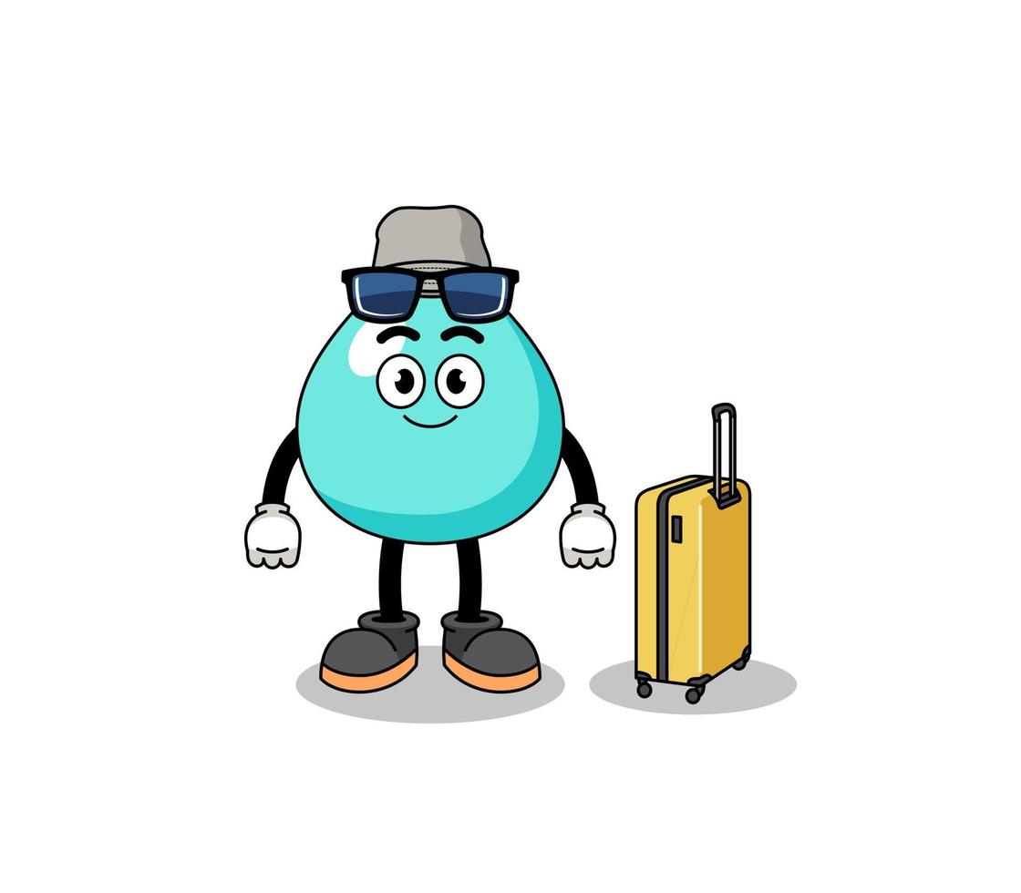 water mascot doing vacation vector