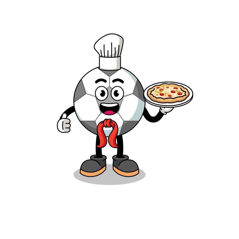 Illustration of soccer ball as an italian chef vector