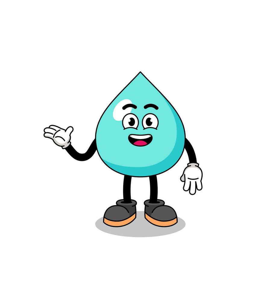 water cartoon with welcome pose vector
