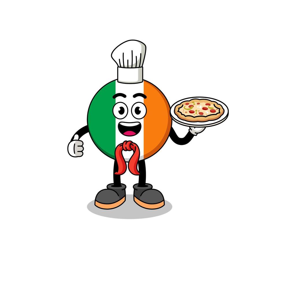 Illustration of ireland flag as an italian chef vector