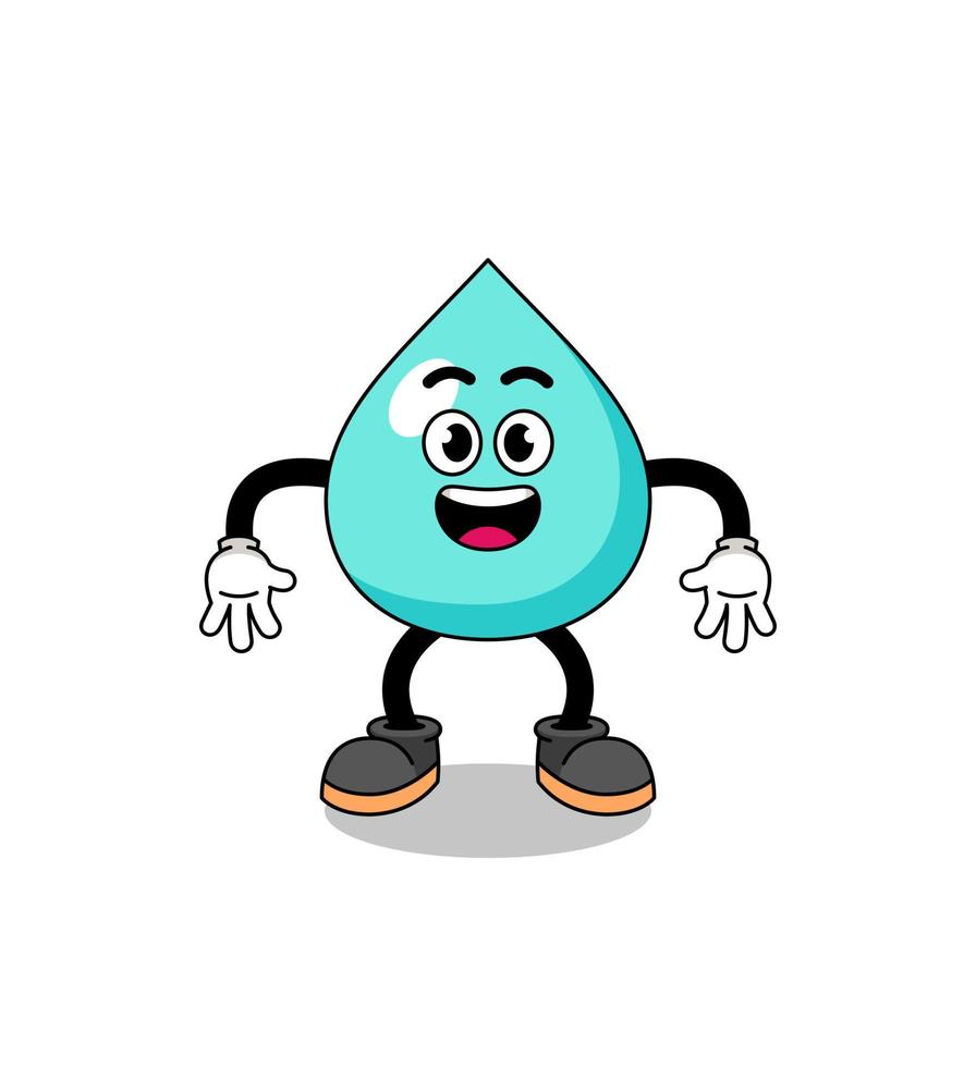 water cartoon with surprised gesture vector