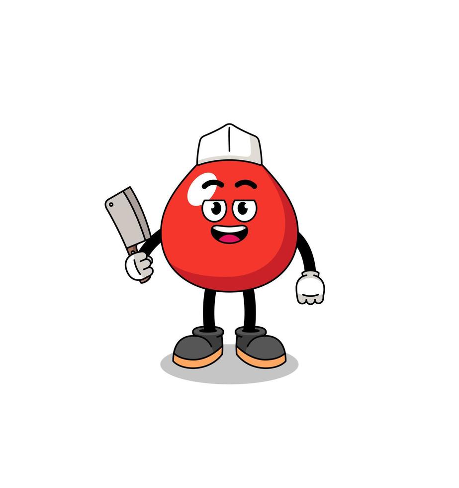 Mascot of blood as a butcher vector