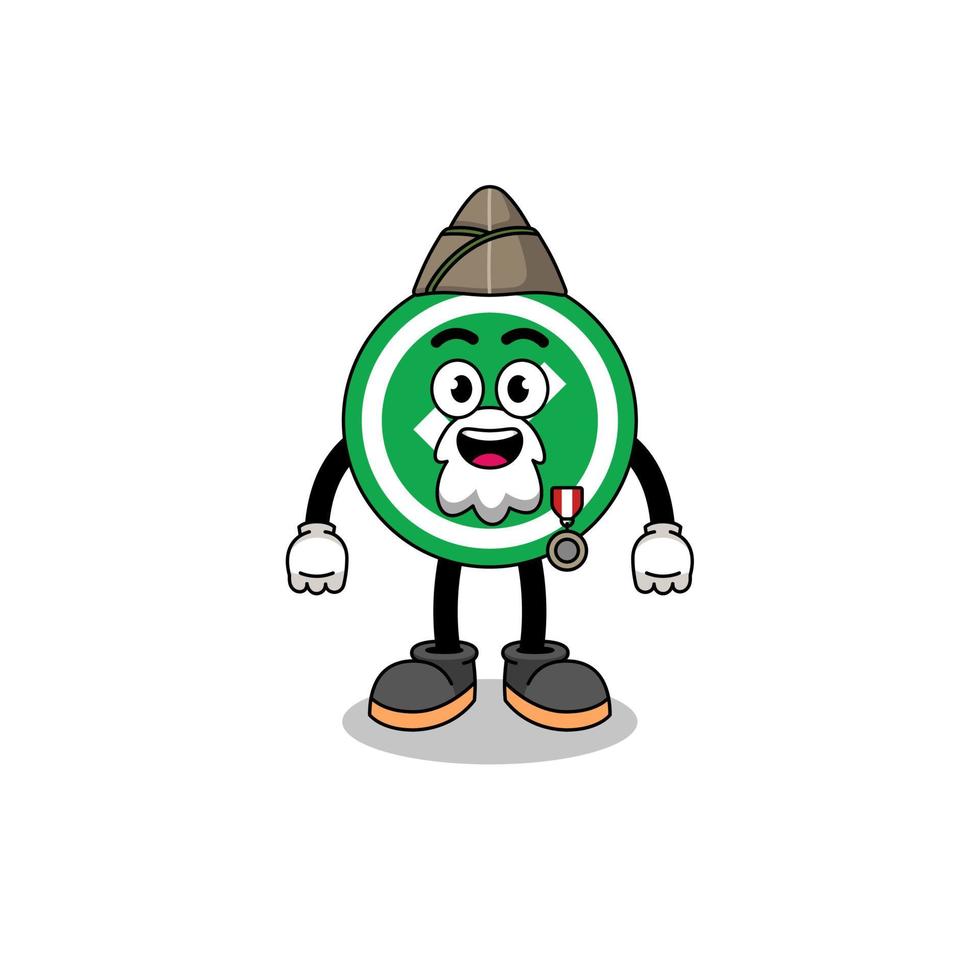 Character cartoon of check mark as a veteran vector