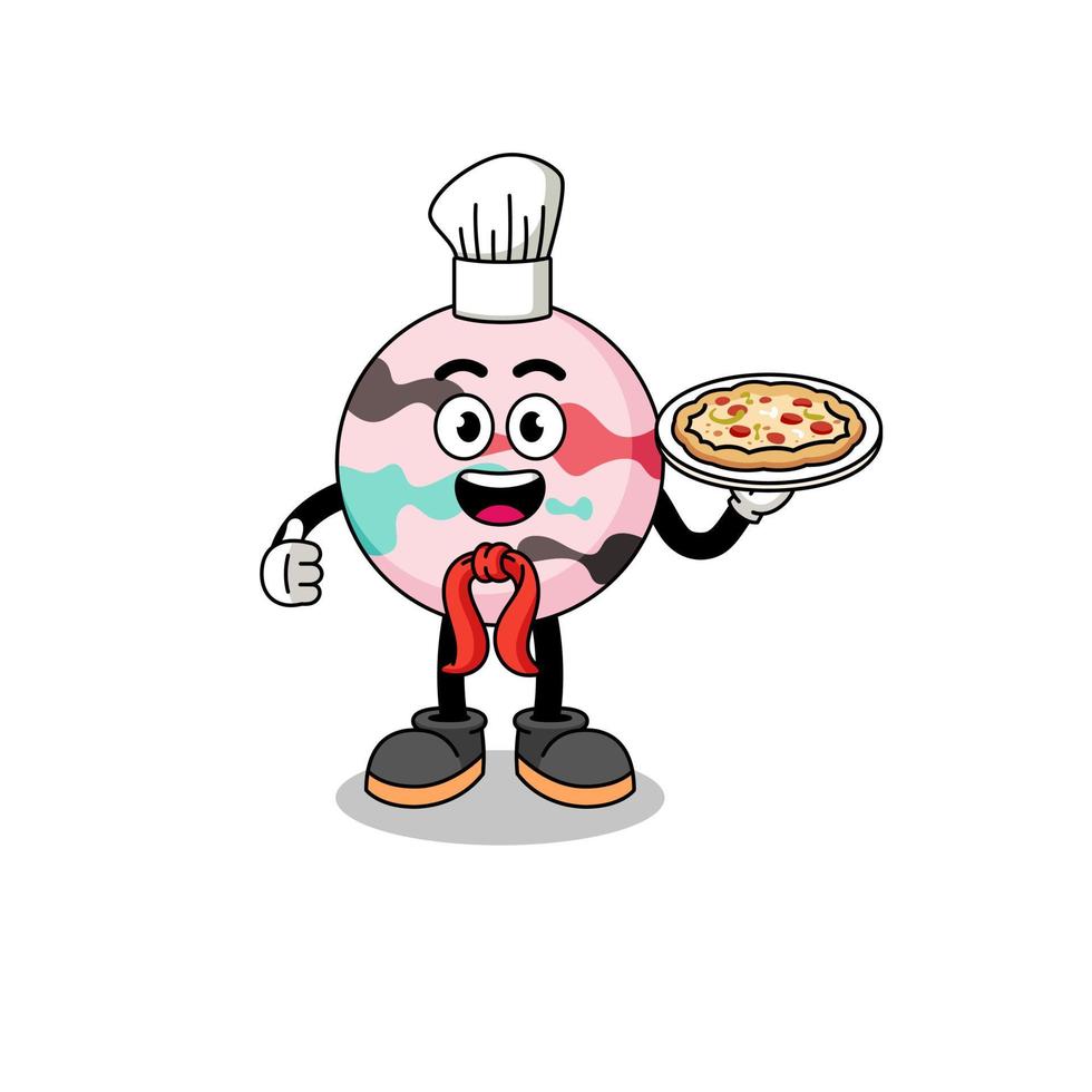 Illustration of bath bomb as an italian chef vector