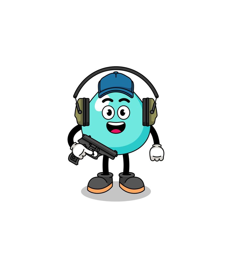 Character mascot of water doing shooting range vector