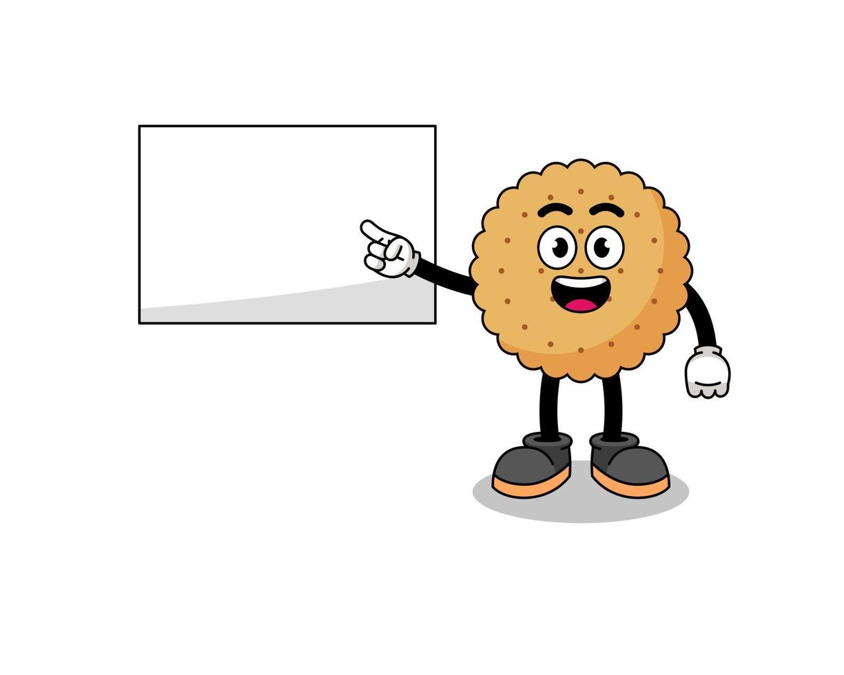 biscuit round illustration doing a presentation vector