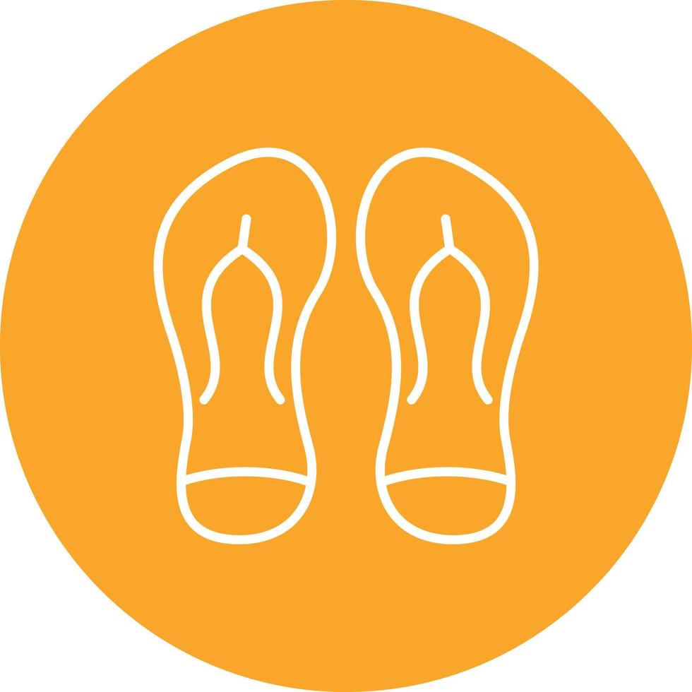 Flip Flops Line Circle Background Icon vector