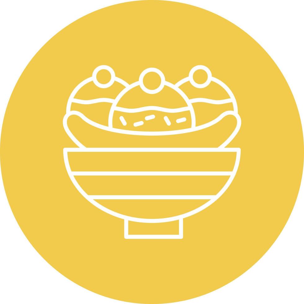 Banana Split Line Circle Background Icon vector