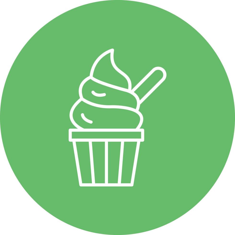 Ice Cream Cup Line Circle Background Icon vector