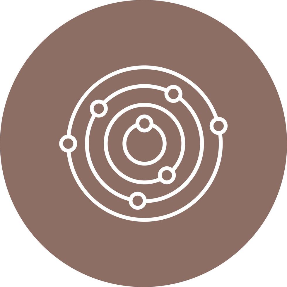 Solar System Line Circle Background Icon vector