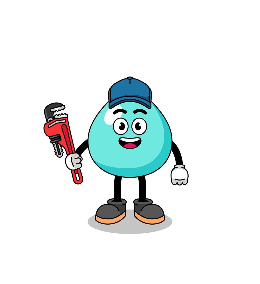 water illustration cartoon as a plumber vector
