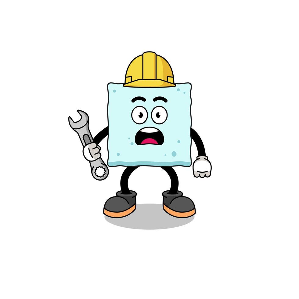 Character Illustration of sugar cube with 404 error vector