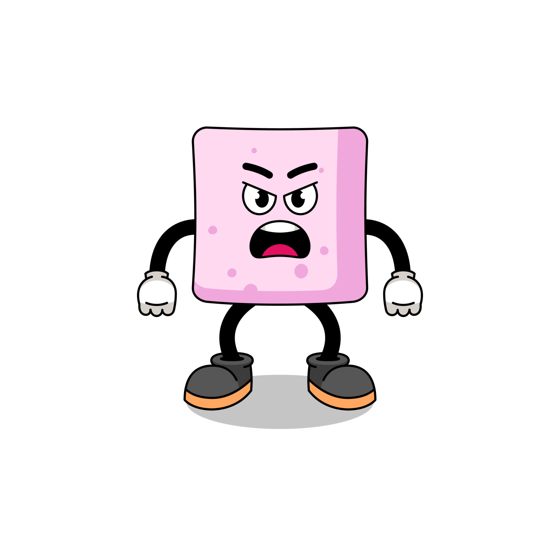 marshmallow cartoon illustration with angry expression 6676960 Vector Art  at Vecteezy