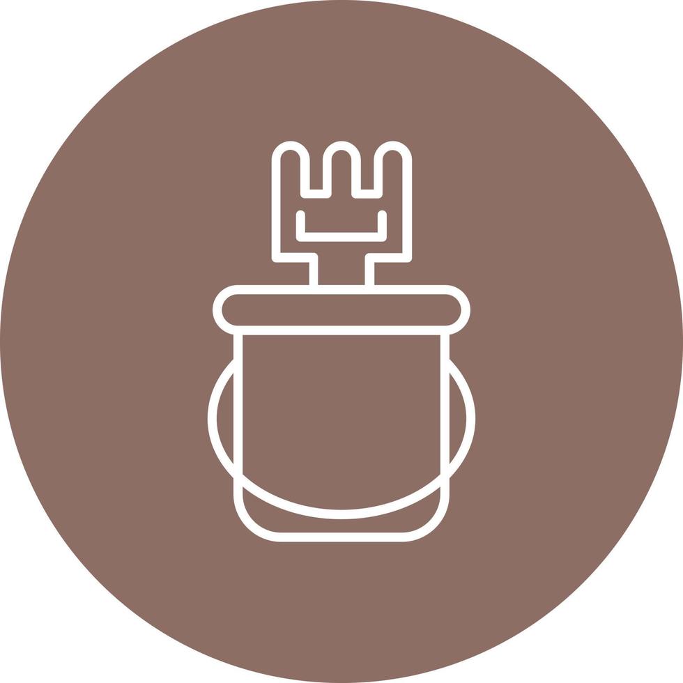 Sand Bucket Line Circle Background Icon vector