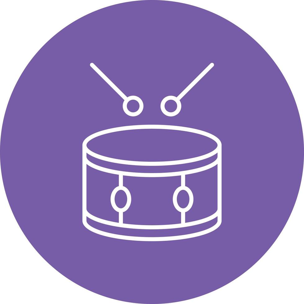 Drum Line Circle Background Icon vector