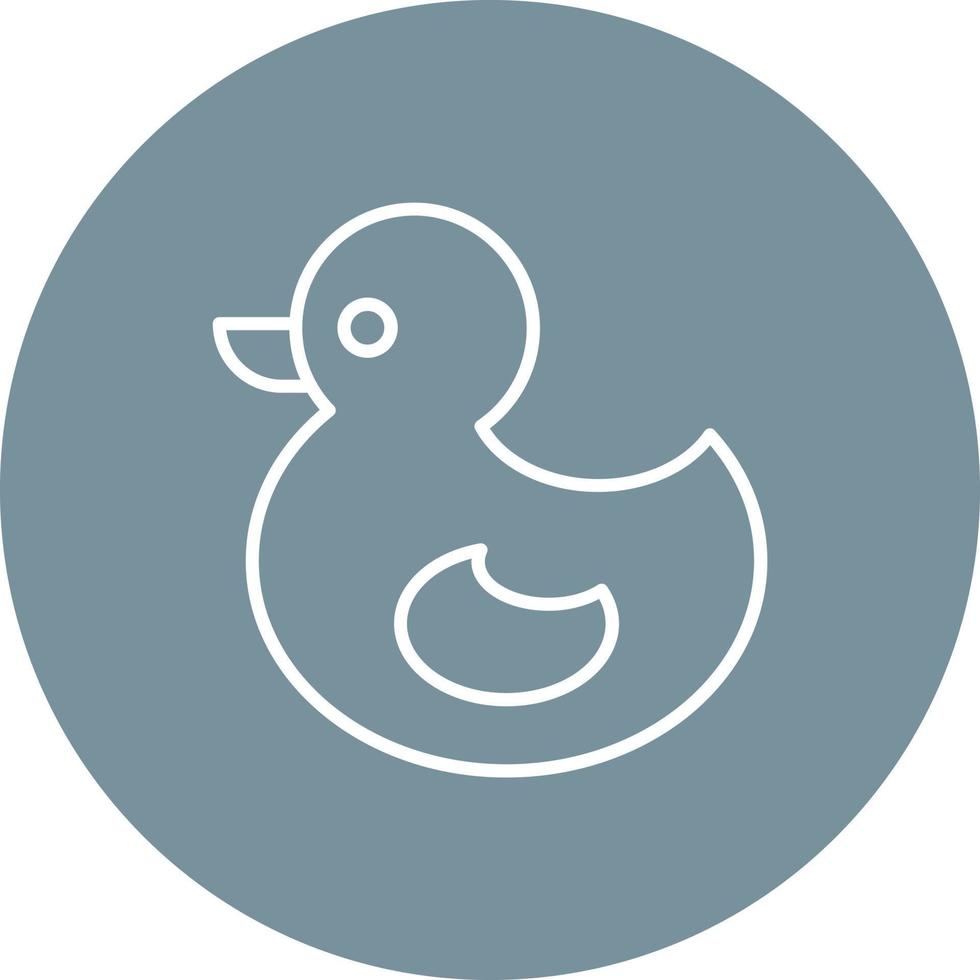 icono de fondo de círculo de línea de juguete de pato vector