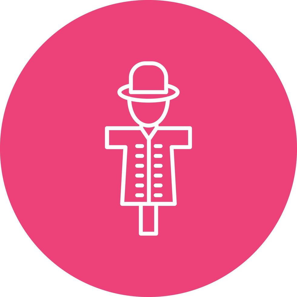 Scarecrow Line Circle Background Icon vector