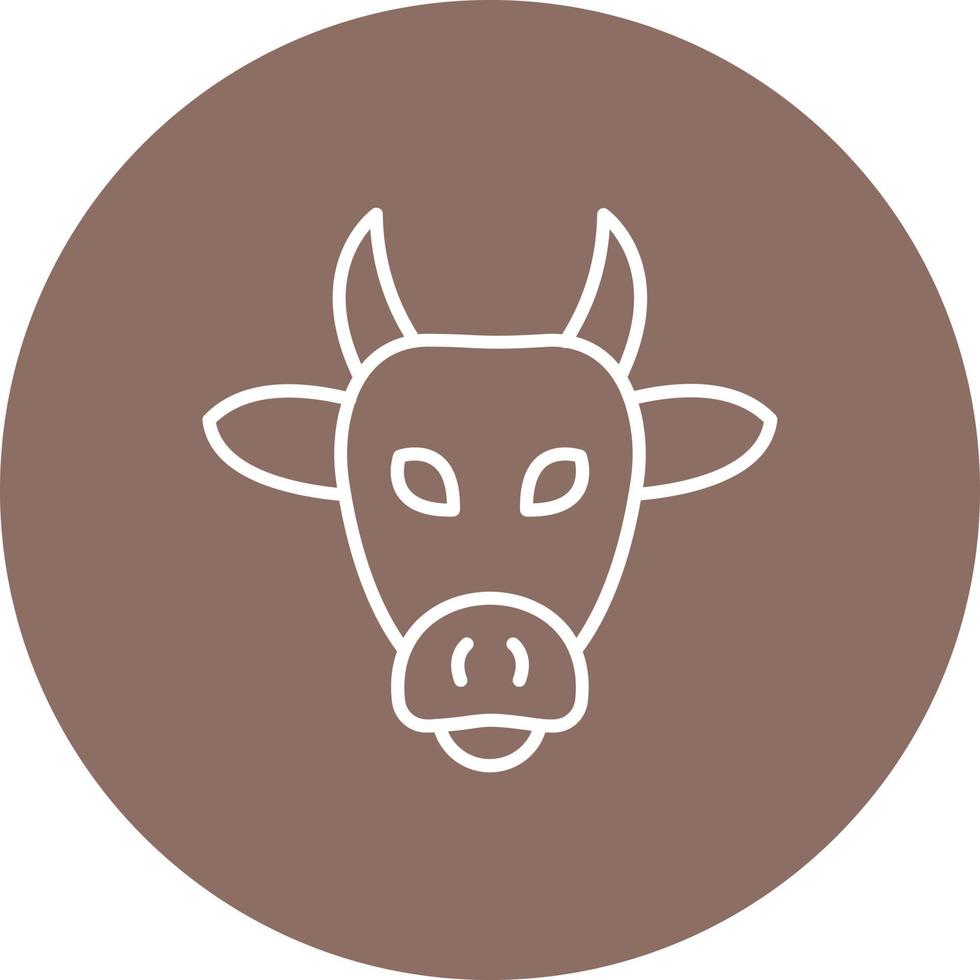 icono de fondo de círculo de línea de vaca vector