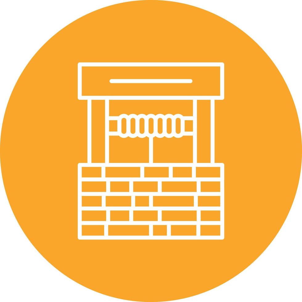 Water Well Line Circle Background Icon vector