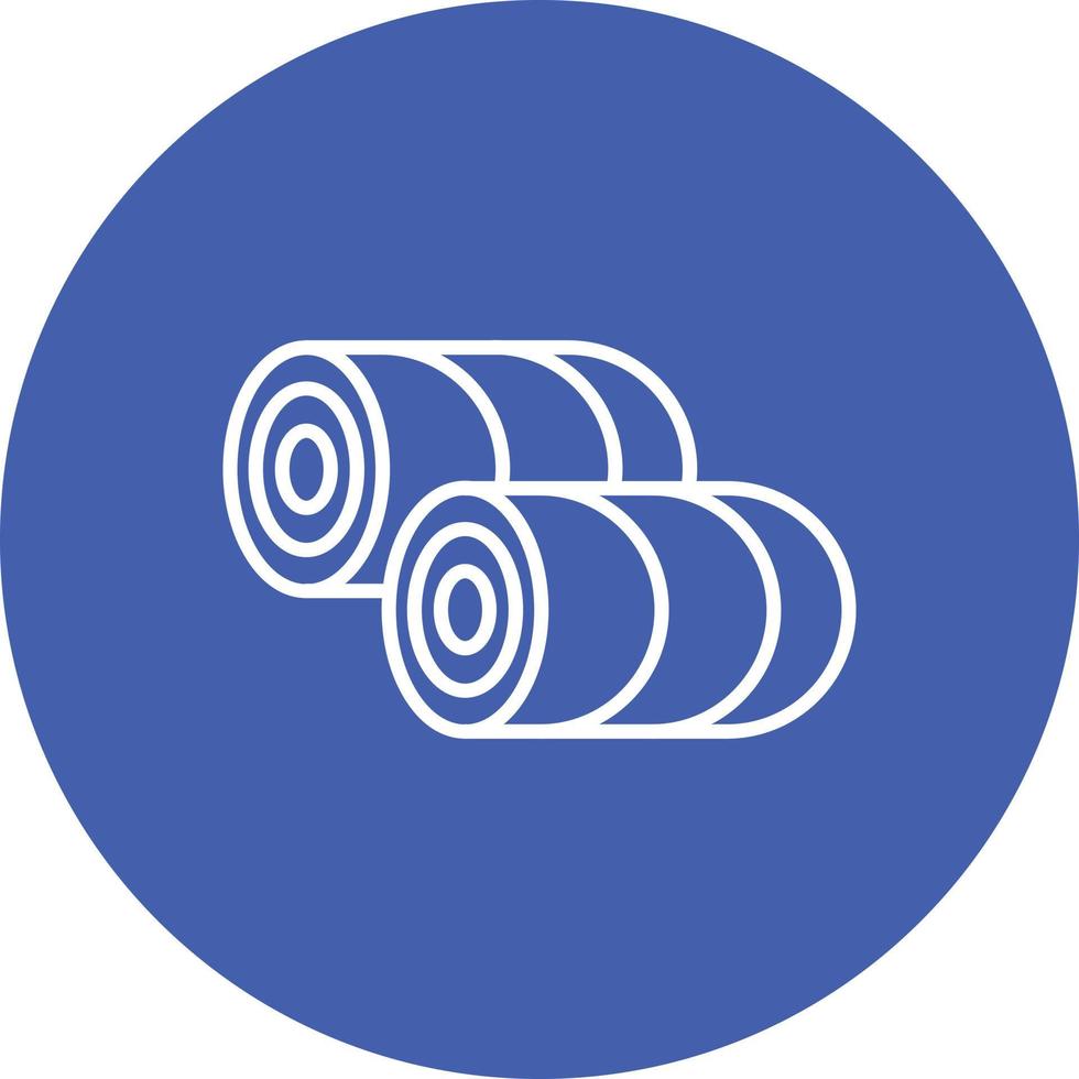 Hay Bale Line Circle Background Icon vector