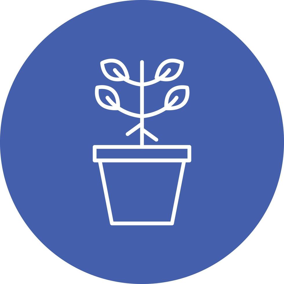 Plant Pot Line Circle Background Icon vector