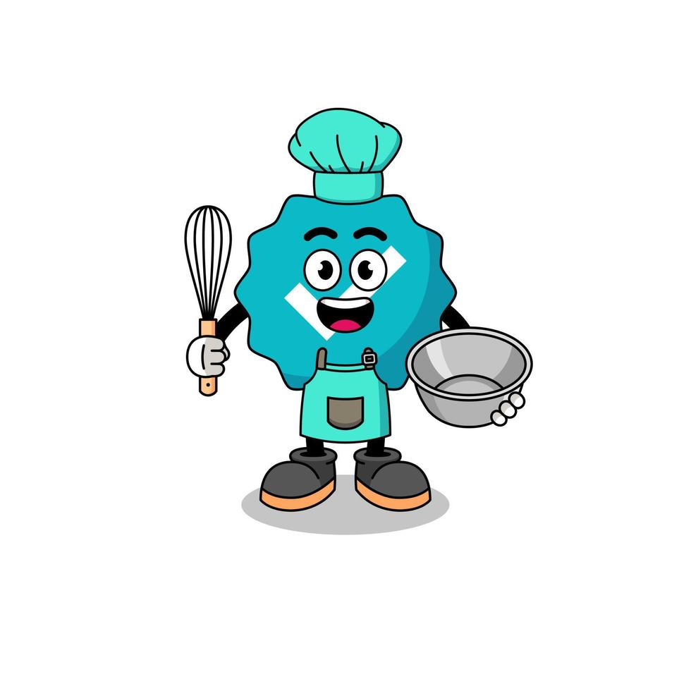 Illustration of verified sign as a bakery chef vector