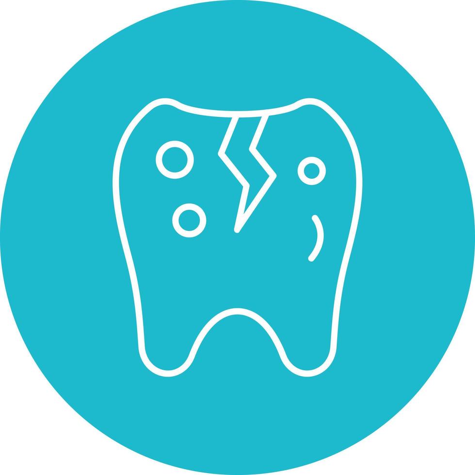 Tooth Problem Line Circle Background Icon vector