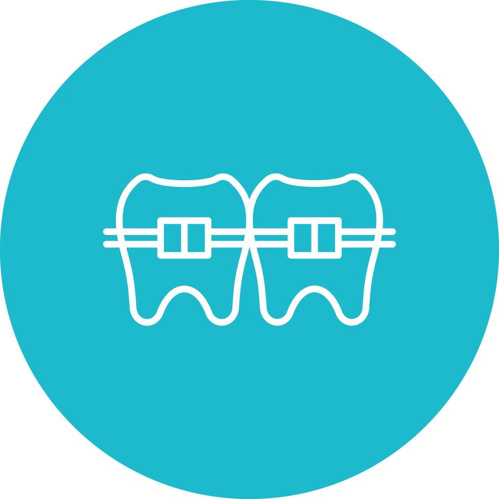 Tooth Braces Line Circle Background Icon vector