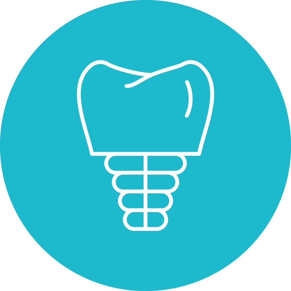 Dental Implant Line Circle Background Icon vector