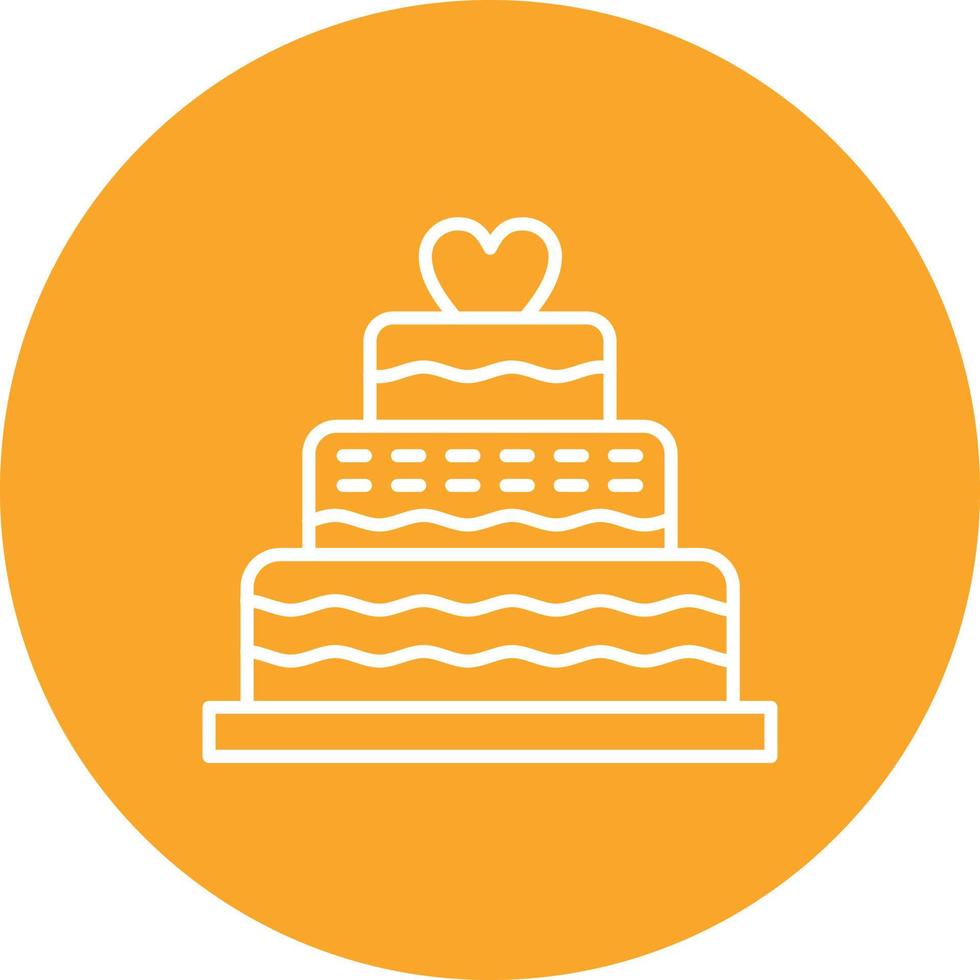 icono de fondo de círculo de línea de pastel de bodas vector