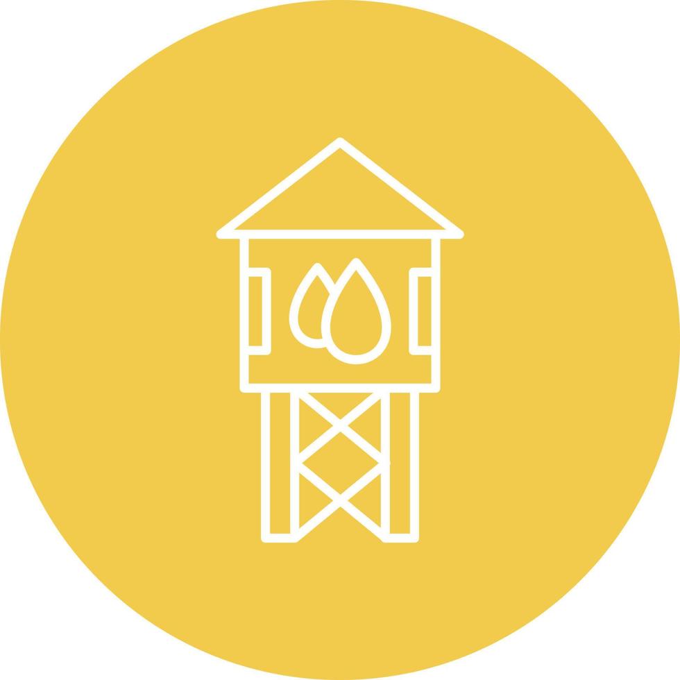 Water Tower Line Circle Background Icon vector