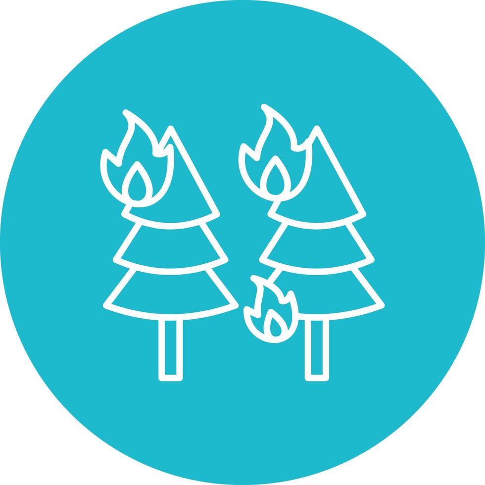 Wildfire Line Circle Background Icon vector