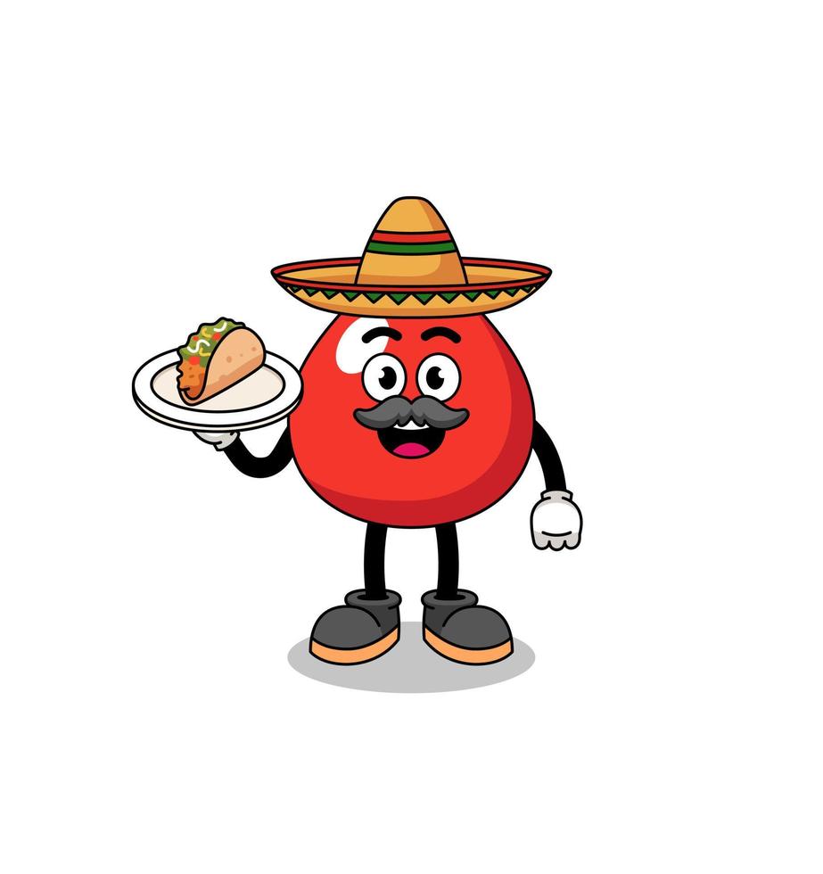 caricatura de personaje de sangre como chef mexicano vector